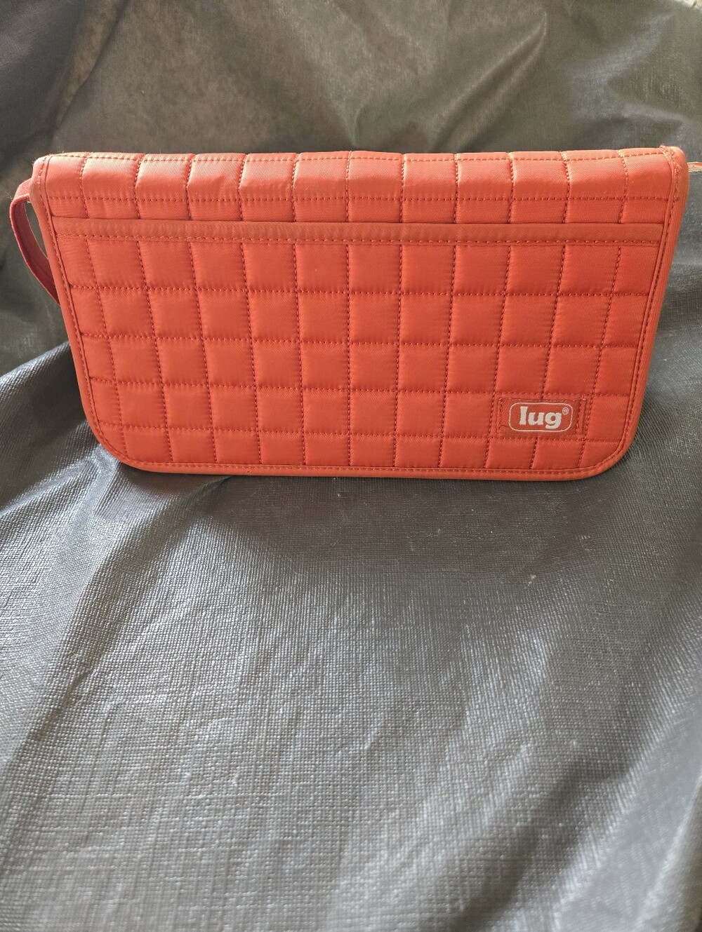 lug Quilted Passport Wallet Clutch in Orange